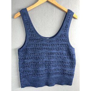 Old Navy NWT Women's Open-Knit Sweater Tank "Lost at Sea" Size Large‎